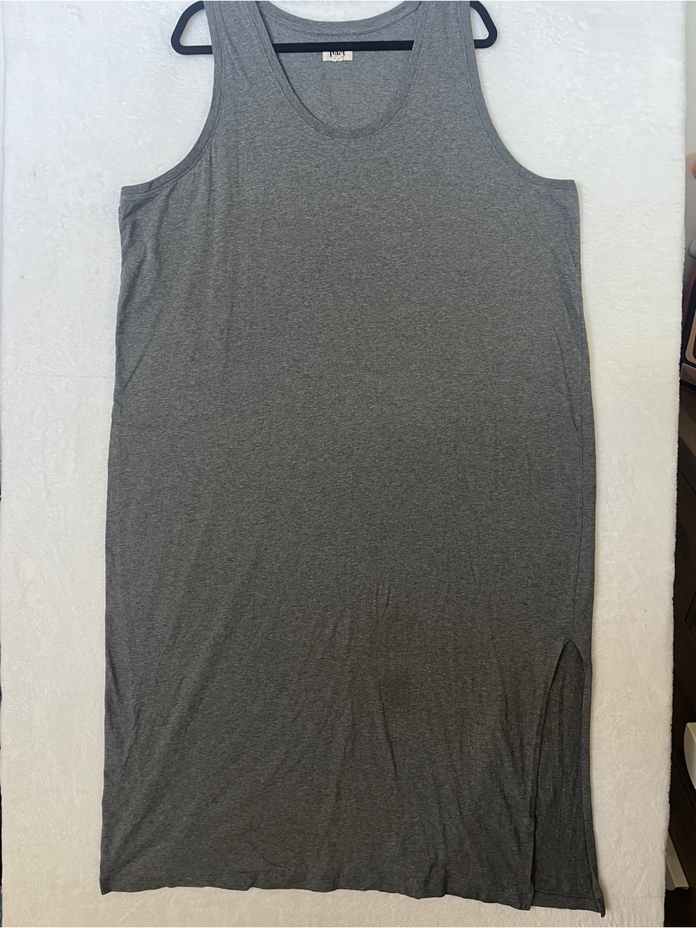 Pact Softspun Organic Cotton Midi Tank Dress Heather Gray Flaw Sz XXXL Boho